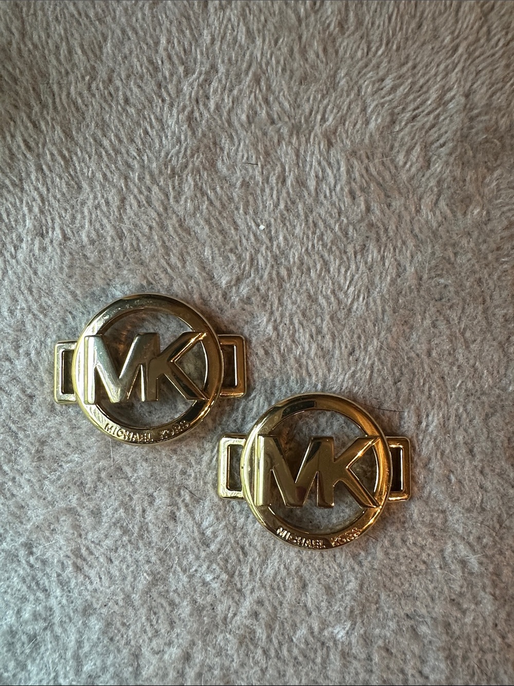 Michael Kors Gold-tone MK Circle Logo Buckle Set